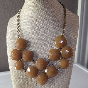 Vintage NY Caramel Faceted  Statement Necklace